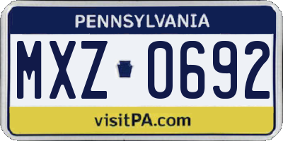 PA license plate MXZ0692