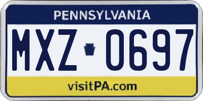 PA license plate MXZ0697