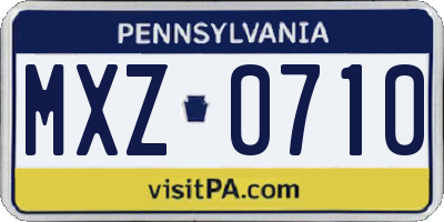 PA license plate MXZ0710