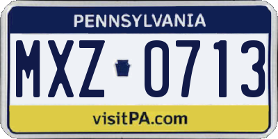 PA license plate MXZ0713