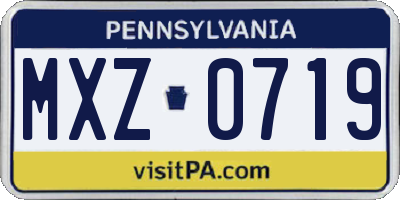 PA license plate MXZ0719