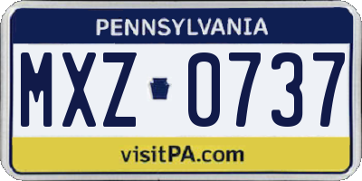 PA license plate MXZ0737