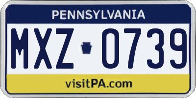 PA license plate MXZ0739