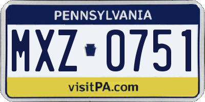 PA license plate MXZ0751