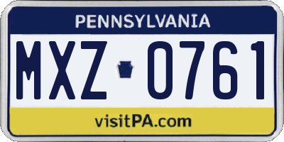 PA license plate MXZ0761