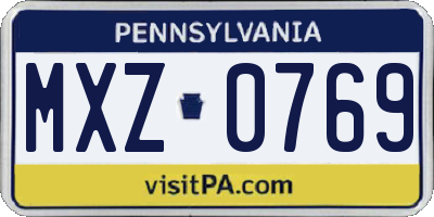 PA license plate MXZ0769