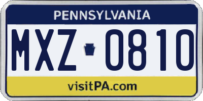 PA license plate MXZ0810