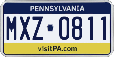 PA license plate MXZ0811