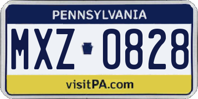 PA license plate MXZ0828