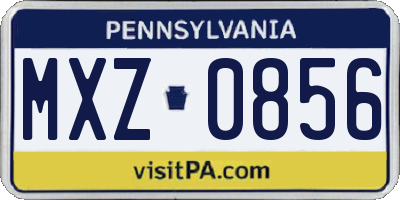 PA license plate MXZ0856