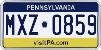 PA license plate MXZ0859