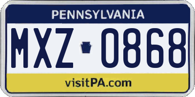 PA license plate MXZ0868