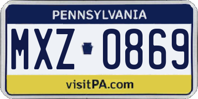 PA license plate MXZ0869
