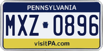 PA license plate MXZ0896