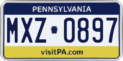 PA license plate MXZ0897