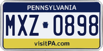PA license plate MXZ0898