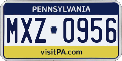 PA license plate MXZ0956