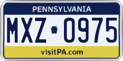 PA license plate MXZ0975