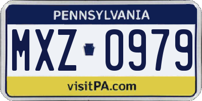 PA license plate MXZ0979