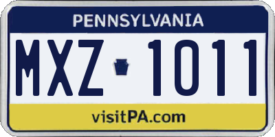 PA license plate MXZ1011
