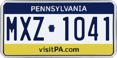 PA license plate MXZ1041