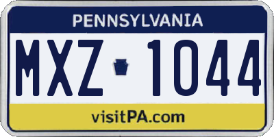 PA license plate MXZ1044