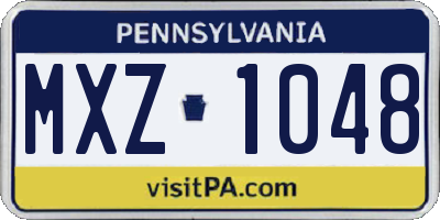 PA license plate MXZ1048