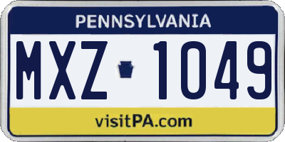 PA license plate MXZ1049