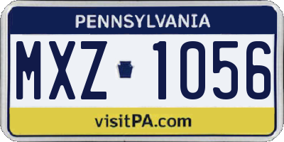 PA license plate MXZ1056