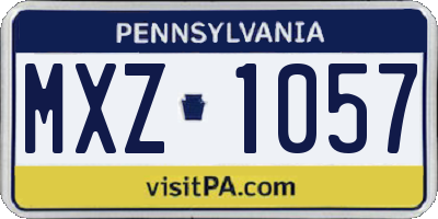 PA license plate MXZ1057
