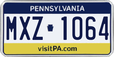 PA license plate MXZ1064