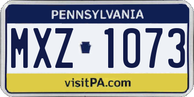 PA license plate MXZ1073