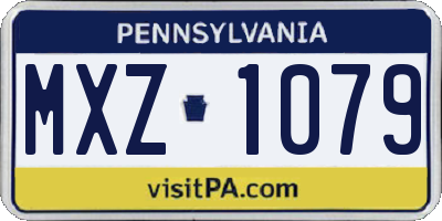 PA license plate MXZ1079