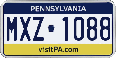 PA license plate MXZ1088