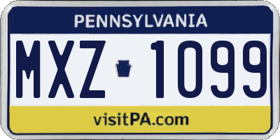 PA license plate MXZ1099
