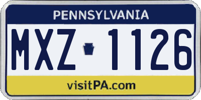 PA license plate MXZ1126