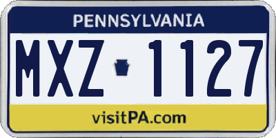 PA license plate MXZ1127