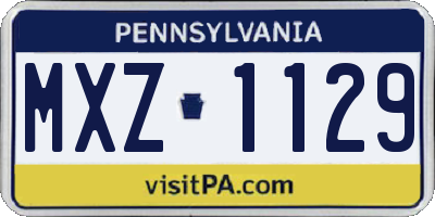 PA license plate MXZ1129