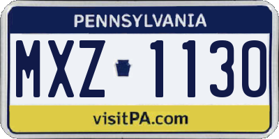 PA license plate MXZ1130
