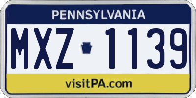 PA license plate MXZ1139
