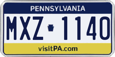 PA license plate MXZ1140