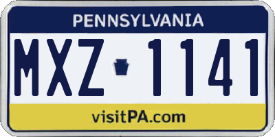 PA license plate MXZ1141