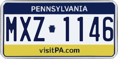 PA license plate MXZ1146