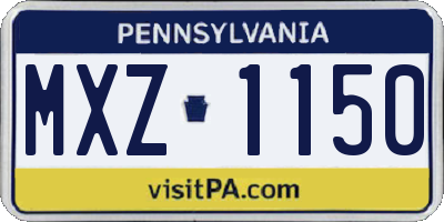 PA license plate MXZ1150