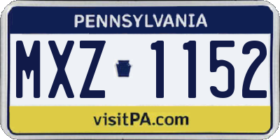 PA license plate MXZ1152