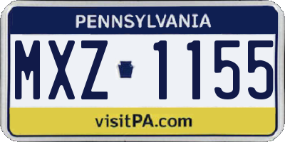 PA license plate MXZ1155