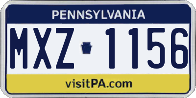 PA license plate MXZ1156