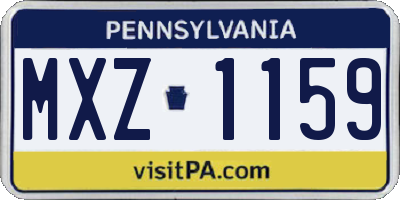 PA license plate MXZ1159