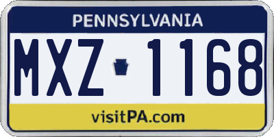PA license plate MXZ1168
