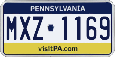 PA license plate MXZ1169